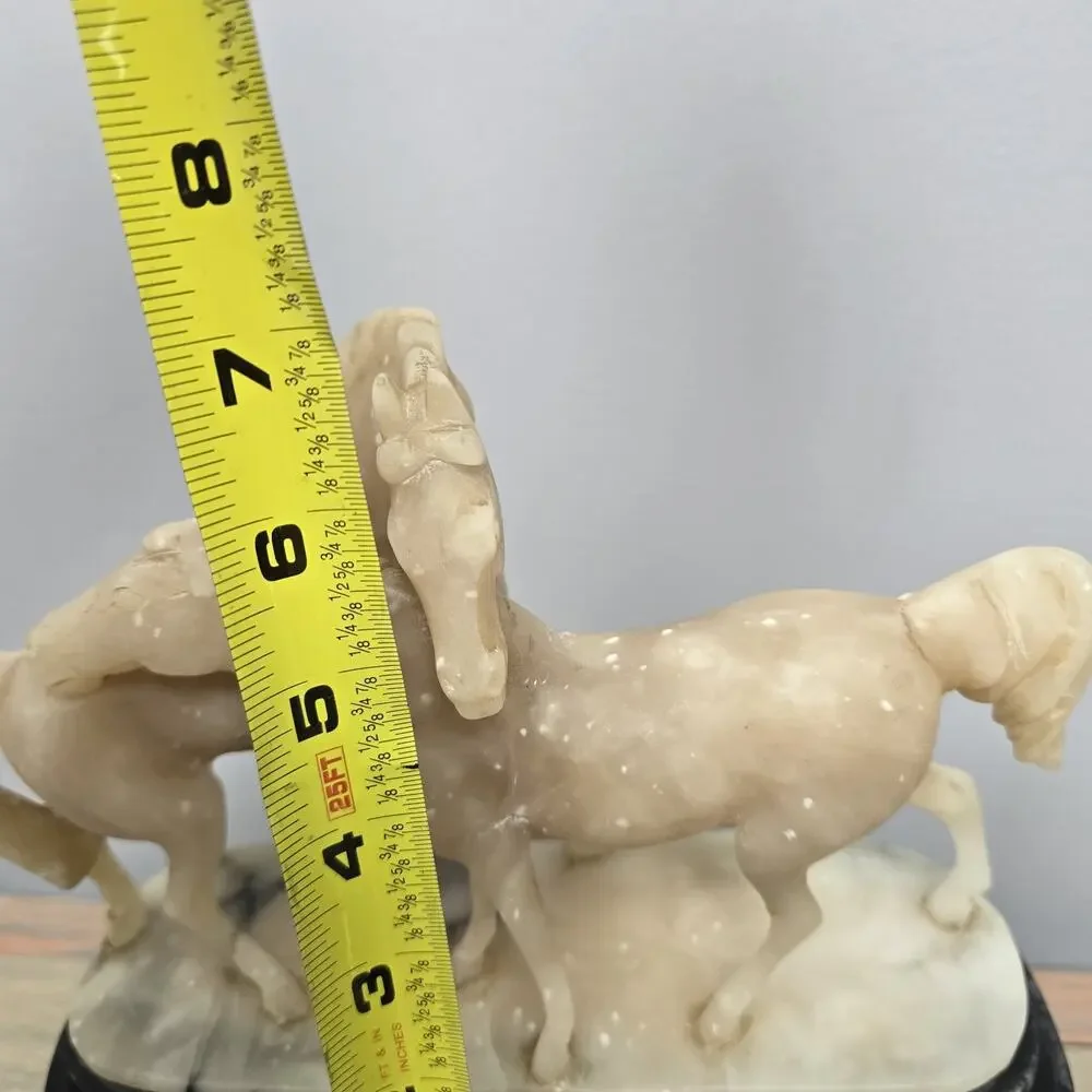 Vintage Italian Alabaster Horse Carving / White Horse Statue